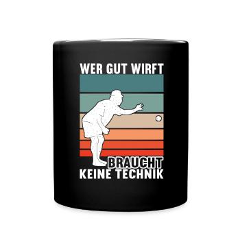 Boule Petanque - Tasse einfarbig - Schwarz - Vorne