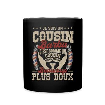 Je suis un cousin barbu normal fans barbe - Mug uni - noir - Devant