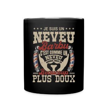 Je suis un neveu barbu normal fans barbe - Mug uni - noir - Devant