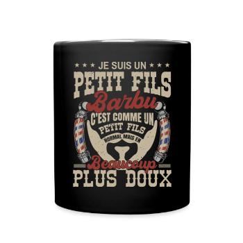 Je suis un petit fils barbu normal fans barbe - Mug uni - noir - Devant