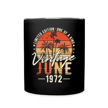 June 1972 Vintage Vintage Birthday Gift - Full Colour Mug - black - Front