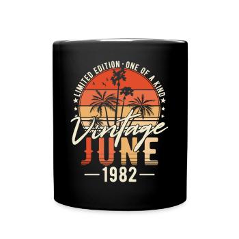 Juni 1982 Jahrgang Vintage Geburtstag Geschenk - Tasse einfarbig - Schwarz - Vorne