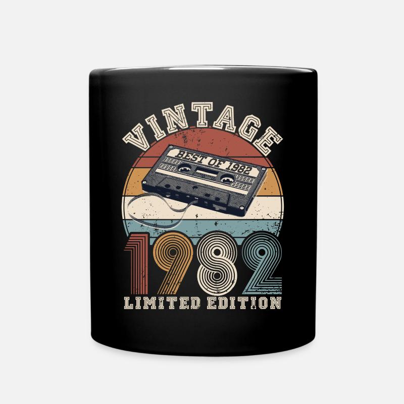 Vintage 1982 Vintage Anniversaire Rétro Cadeau - Mug uni - noir