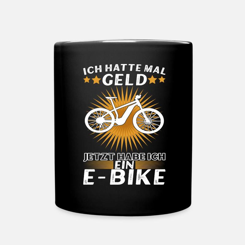 E Bike E MTB Elektrofrahrad - Tasse einfarbig - Schwarz