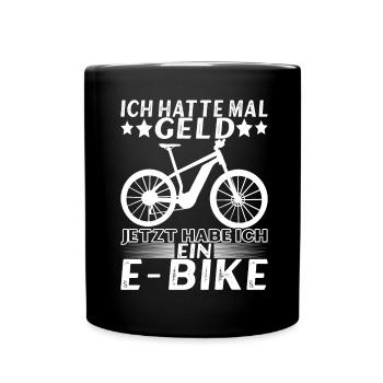E Bike E MTB Elektrofrahrad - Tasse einfarbig - Schwarz - Vorne
