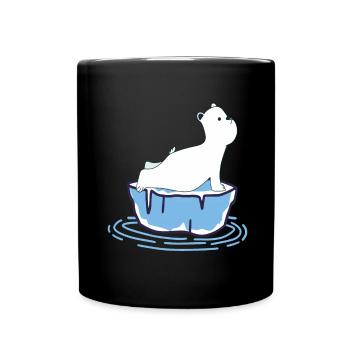 Yoga Polar Bear - Full Colour Mug - black - Front