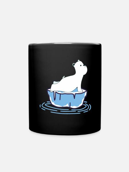 Yoga Polar Bear - Full Colour Mug - black