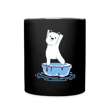 Yoga Polar Bear - Full Colour Mug - black - Front
