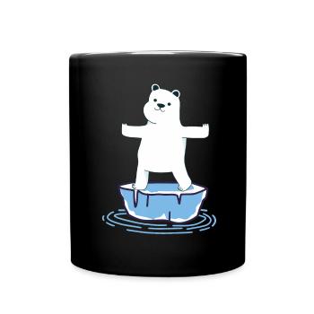 Yoga Polar Bear - Full Colour Mug - black - Front