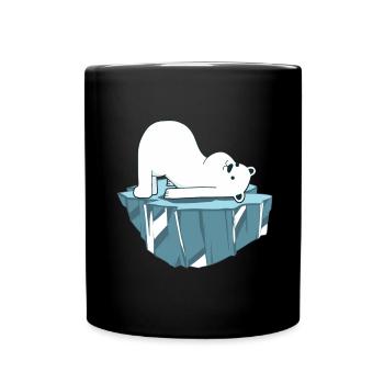 Yoga Polar Bear - Full Colour Mug - black - Front