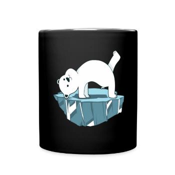 Yoga Polar Bear - Full Colour Mug - black - Front