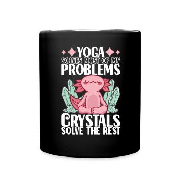 Yoga Yogi Entspannen - Tasse einfarbig - Schwarz - Vorne