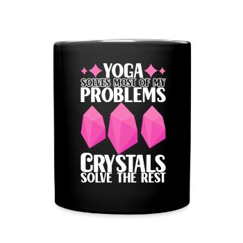 Yoga Yogi Entspannen - Tasse einfarbig - Schwarz - Vorne