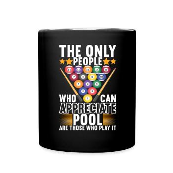 Billard de piscine - Mug uni - noir - Devant