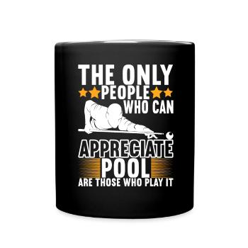 Billard de piscine - Mug uni - noir - Devant