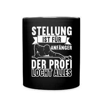 Pool Billard - Tasse einfarbig - Schwarz - Vorne