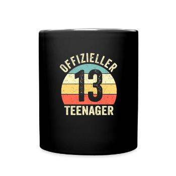 Teenager 13. Geburtstag Mädchen Jungen - Tasse einfarbig - Schwarz - Vorne