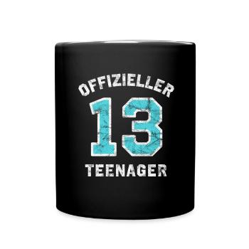 Teenager 13. Geburtstag Mädchen Junge - Tasse einfarbig - Schwarz - Vorne