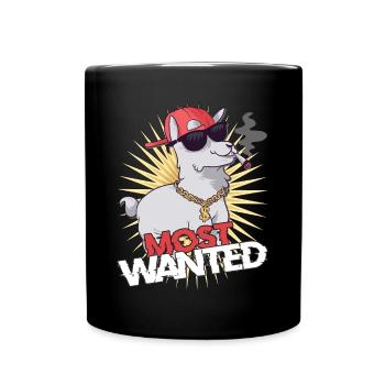 Most Wanted Lama motif for all clothing - Full Colour Mug - black - Front