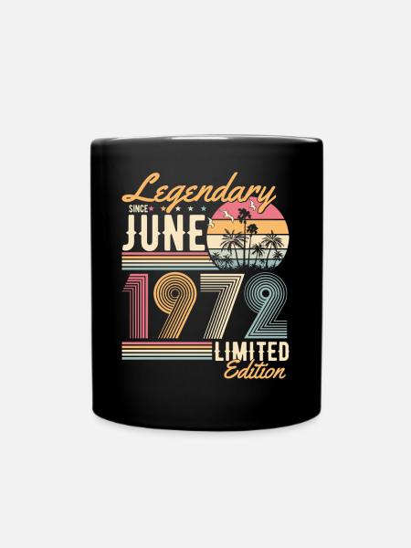 Juin 1972 Vintage Anniversaire Vintage Rétro - Mug uni - noir
