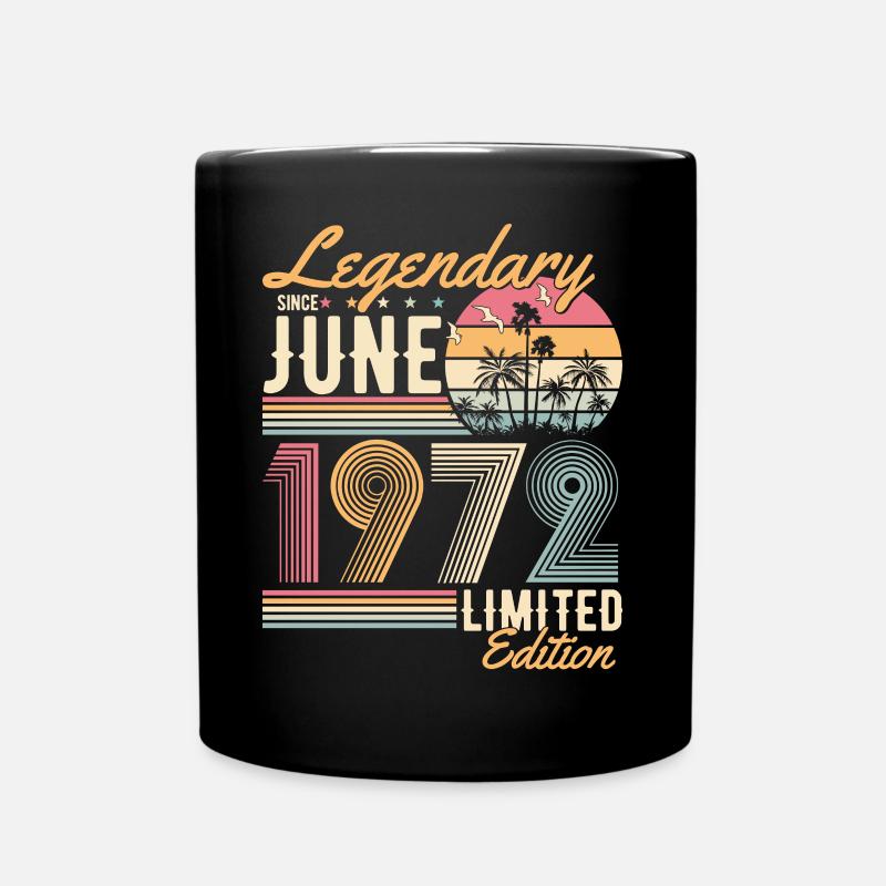 Juin 1972 Vintage Anniversaire Vintage Rétro - Mug uni - noir