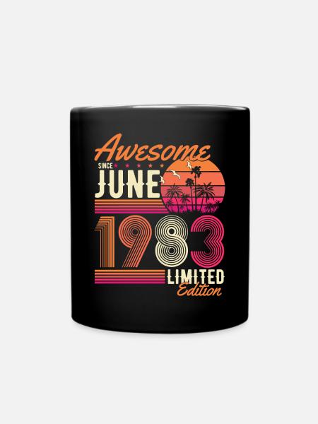 Juni 1983 Vintage Jahrgang Retro Geburtstag - Tasse einfarbig - Schwarz