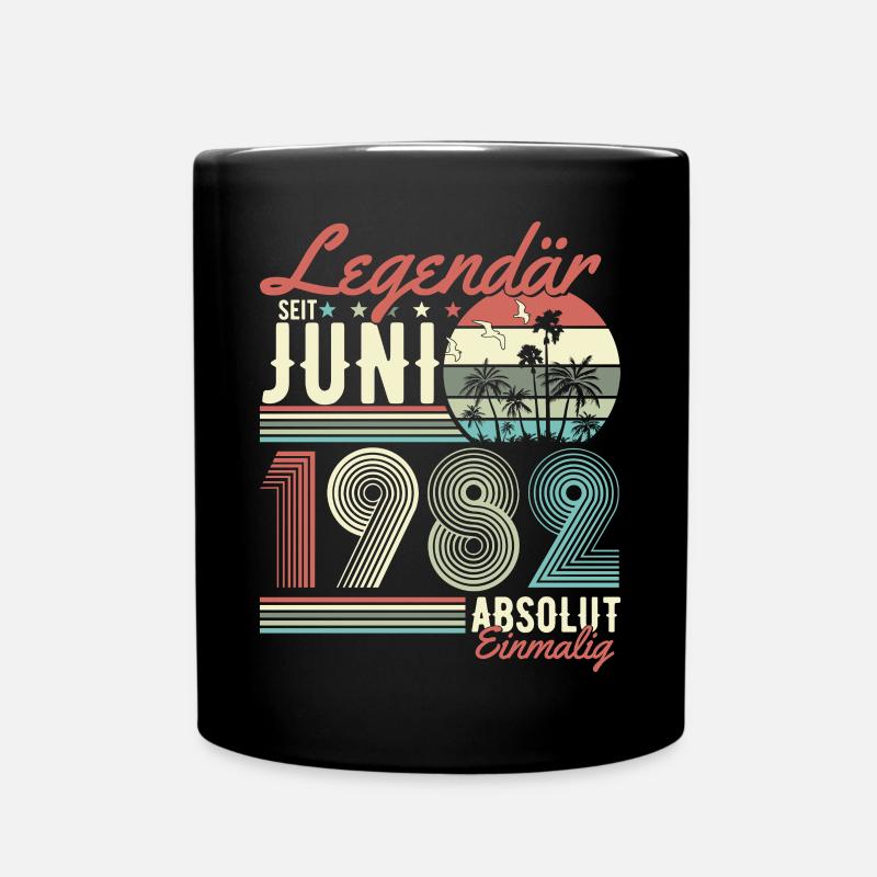 Juni 1982 Jahrgang geboren Geburtstag Geschenk - Tasse einfarbig - Schwarz