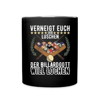 Pool Billard - Tasse einfarbig - Schwarz - Vorne