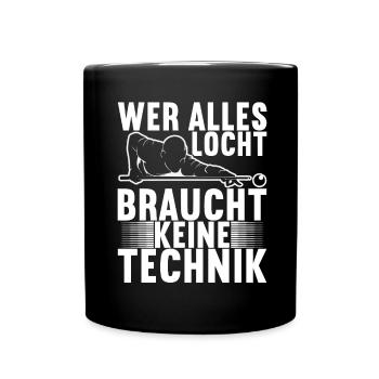 Pool Billard - Tasse einfarbig - Schwarz - Vorne