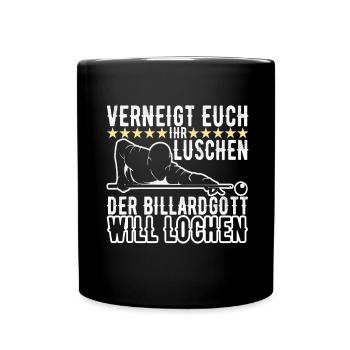 Pool Billard - Tasse einfarbig - Schwarz - Vorne
