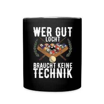 Pool Billard - Tasse einfarbig - Schwarz - Vorne