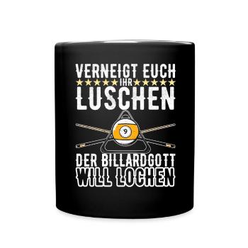 Pool Billard - Tasse einfarbig - Schwarz - Vorne