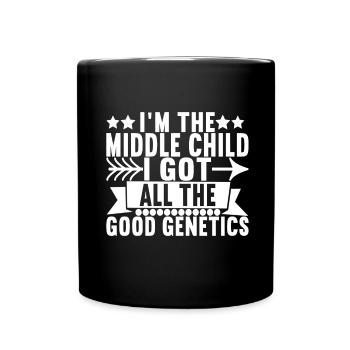 Middle Children Middle Siblings - Full Colour Mug - black - Front