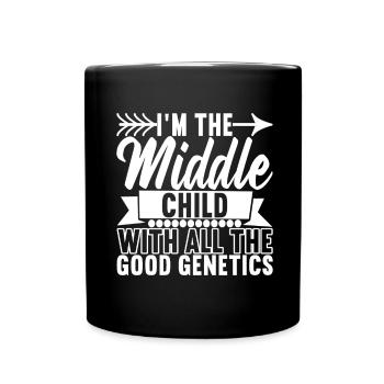 Middle Children Middle Siblings - Full Colour Mug - black - Front
