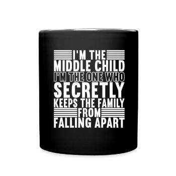 Middle Children Middle Siblings - Full Colour Mug - black - Front
