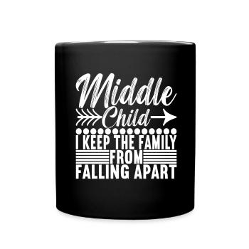 Middle Children Middle Siblings - Full Colour Mug - black - Front