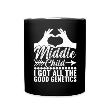 Middle Children Middle Siblings - Full Colour Mug - black - Front