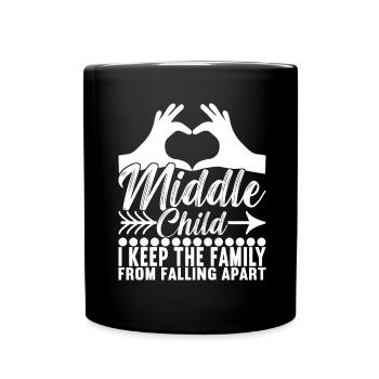 Middle Children Middle Siblings - Full Colour Mug - black - Front