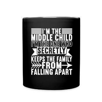 Middle Children Middle Siblings - Full Colour Mug - black - Front