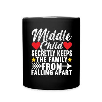 Middle Children Middle Siblings - Full Colour Mug - black - Front