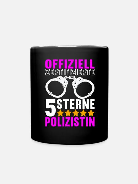 Polizei Polizist - Tasse einfarbig - Schwarz