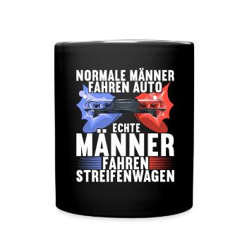 Polizei Polizist - Tasse einfarbig - Schwarz - Vorne