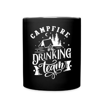 CAMP BIER CAMPING TRINKEN ALKOHOL TEAM FEIER MOTIV - Tasse einfarbig - Schwarz - Vorne