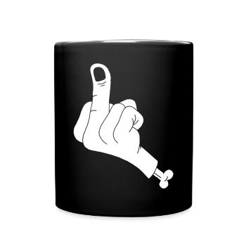 Main coupée et vulgarité (blanc) - Mug uni - noir - Devant