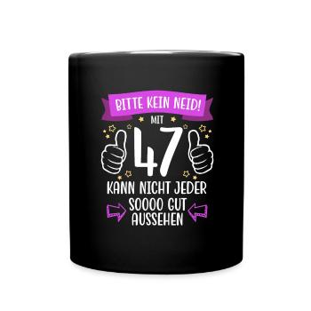 47 Geburtstag Mann Frau Lustig 47 Jahre - Tasse einfarbig - Schwarz - Vorne