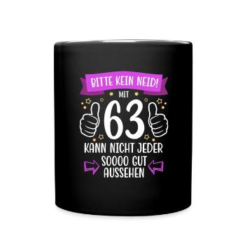 63 Geburtstag Mann Frau Lustig 63 Jahre - Tasse einfarbig - Schwarz - Vorne