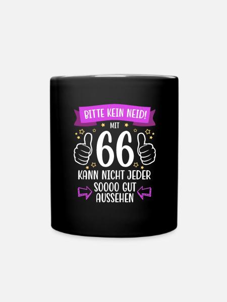 66 Geburtstag Mann Frau Lustig 66 Jahre - Tasse einfarbig - Schwarz