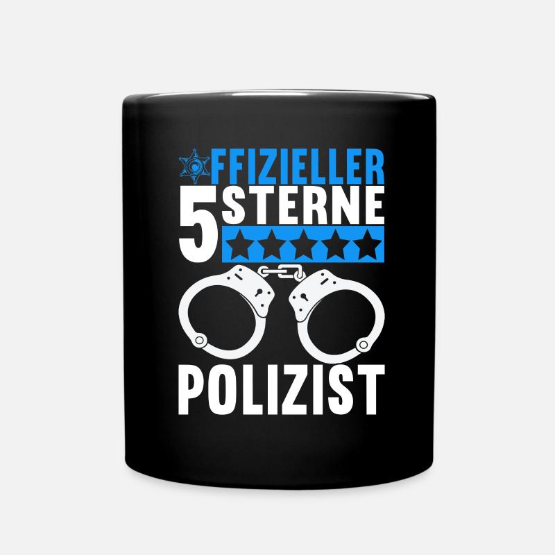 Polizei Polizist - Tasse einfarbig - Schwarz