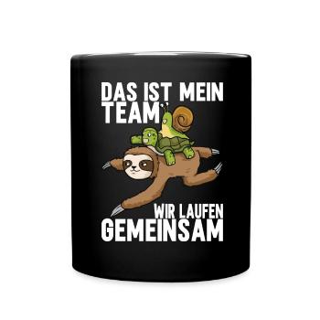 Joggen Sport Lustiger Spruch - Tasse einfarbig - Schwarz - Vorne