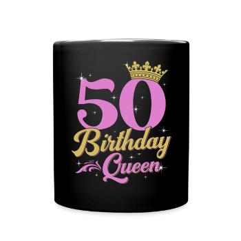 50e anniversaire Reine 50 ans Cadeau Femme - Mug uni - noir - Devant